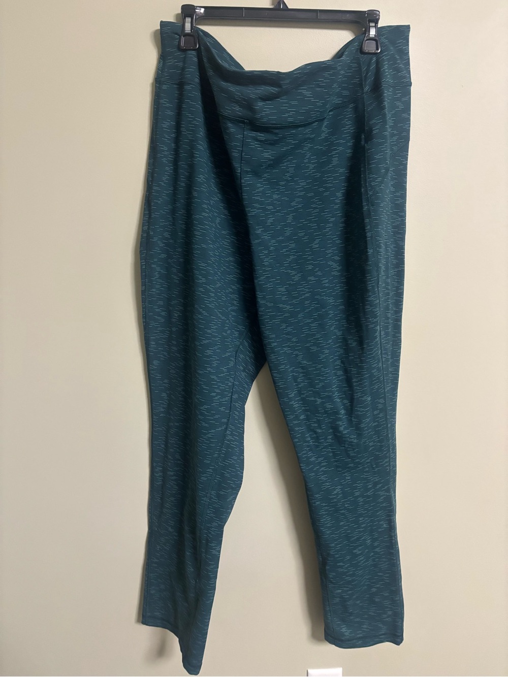 Duluth Trading Co NoGA Classic Leggings XL Deep Seaglass Space Dye Teal Green